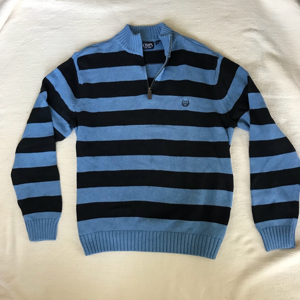 Blue and navy striped sweater